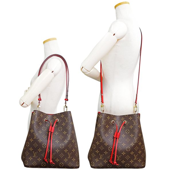 7 Louis Vuitton NeoNoe Shoulder Bag Monogram Brown Red