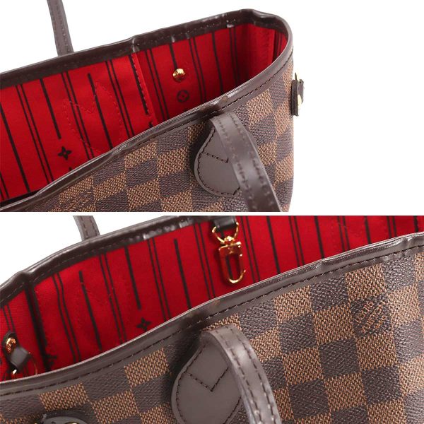 7 Louis Vuitton Damier Neverfull PM Tote Bag Ebene Series Brown