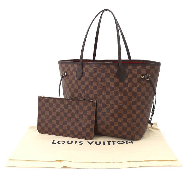 7 Louis Vuitton Damier Neverfull MM Tote Bag Brown Gold Metal Fittings