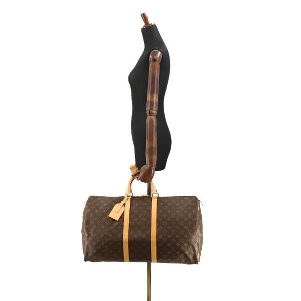 7 Louis Vuitton Monogram Keepall 55 Boston Bag Brown