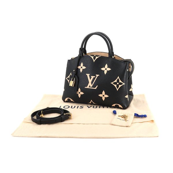 7 Louis Vuitton Bicolor Monogram Emplant Petit Palais PM Shoulder Bag Black Beige