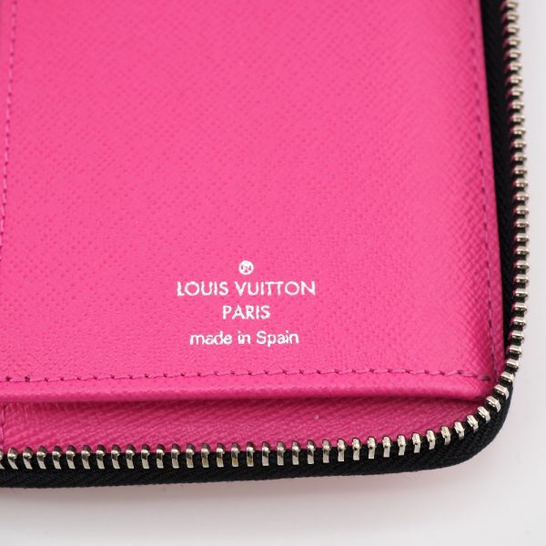 7 Louis Vuitton Zippy Wallet Vertical Coated Canvas Round Zipper Fuchsia Pink