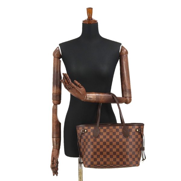 8 Louis Vuitton Damier Monogram Neverfull PM Tote Bag Brown Gold Hardware