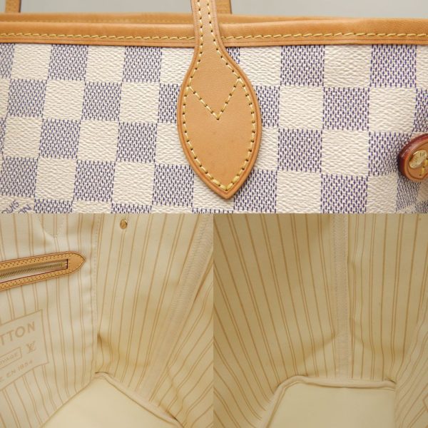 8 Louis Vuitton Damier Azur Neverfull MM Tote Bag White