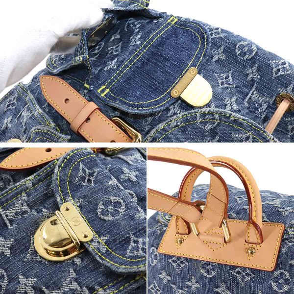 8 Louis Vuitton Monogram Denim Sac GM Backpack Rucksack Blue