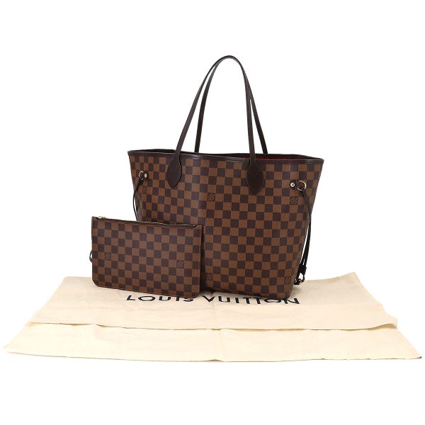 8 Louis Vuitton Damier Neverfull MM Tote Bag Ebene Cerise