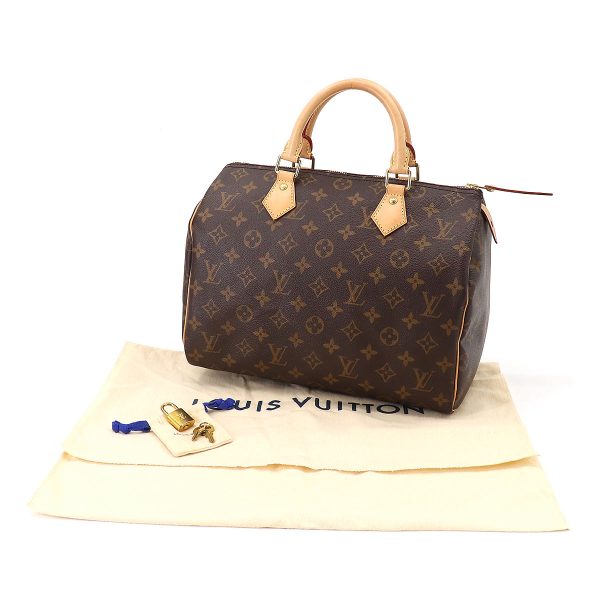 8 Louis Vuitton Monogram Speedy 30 Hand Bag Brown