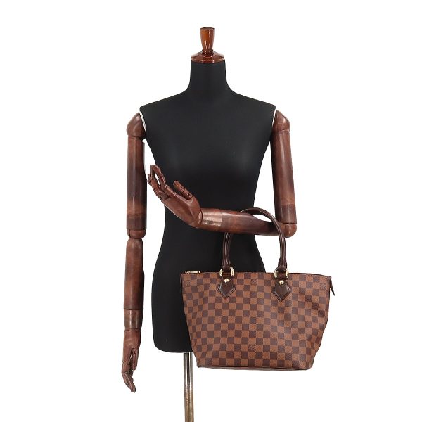 8 Louis Vuitton Damier Saleya PM Tote Bag Ebene Brown Gold Hardware