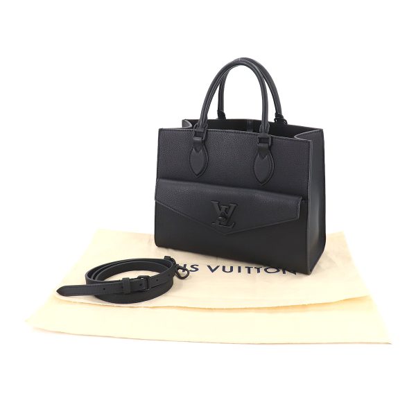 8 Louis Vuitton Lockme Tote PM 2 Way Shoulder Bag Leather Noir Black