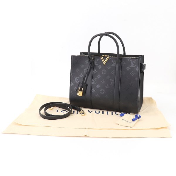 8 Louis Vuitton Very Tote MM 2 Way Hand Shoulder Bag Leather Noir