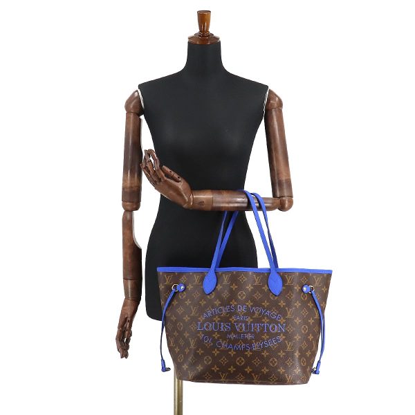 8 Louis Vuitton Monogram Ikat Flower Neverfull MM Tote Bag Grand Blue