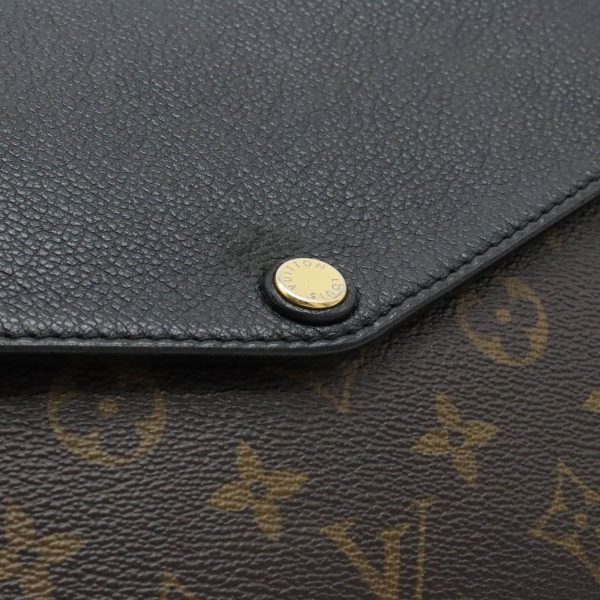 9 Louis Vuitton Monogram Twice Shoulder Bag Pochette Diagonal Noir Black