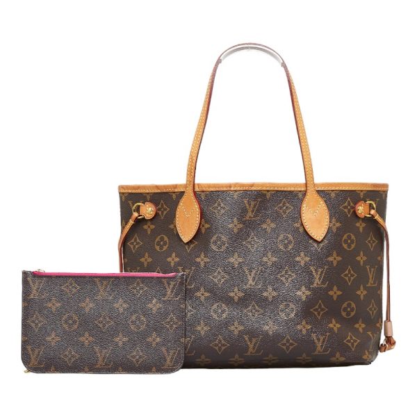 9 Louis Vuitton Monogram Neverfull PM Tote Bag Brown Leather