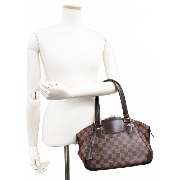 9 Louis Vuitton Verona PM Handbag Damier Leather Brown