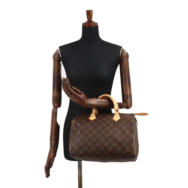 9 Louis Vuitton Monogram Speedy 30 Hand Bag Brown