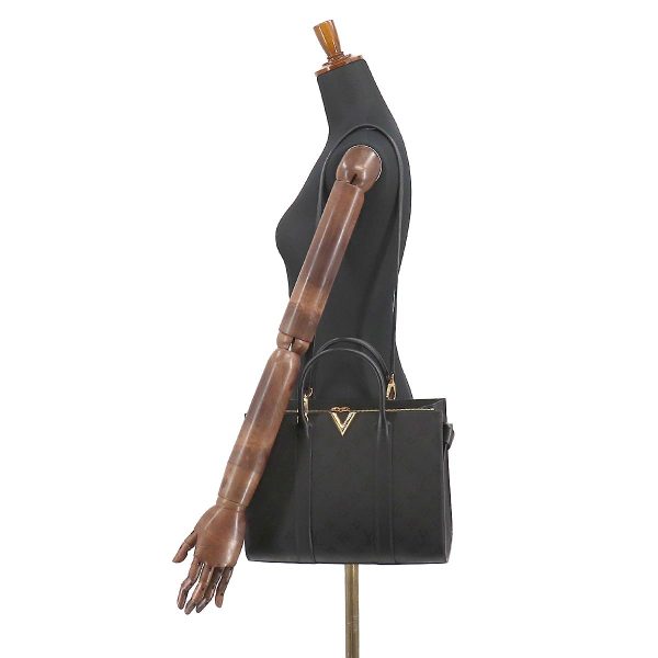 9 Louis Vuitton Very Tote MM 2 Way Hand Shoulder Bag Leather Noir