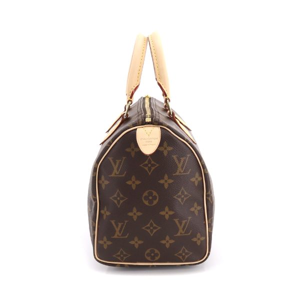 90173408 03 Louis Vuitton Monogram Speedy 25 Hand Bag Brown Gold Hardware