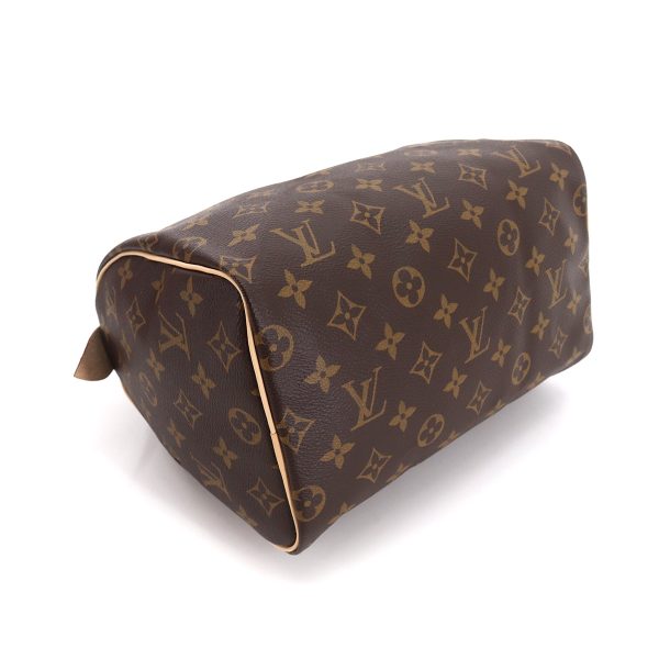 90173408 04 Louis Vuitton Monogram Speedy 25 Hand Bag Brown Gold Hardware