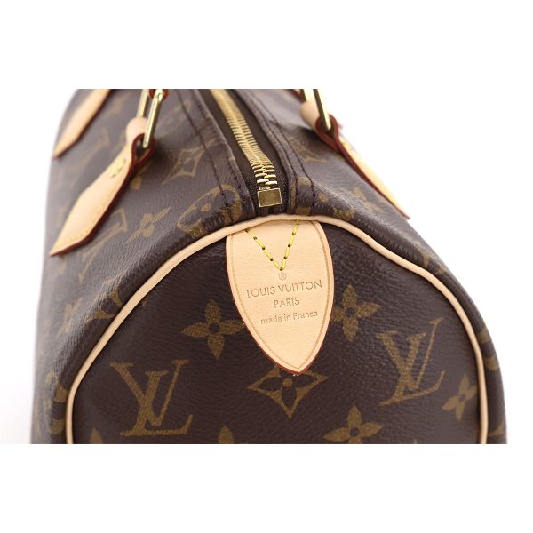 90173408 07 Louis Vuitton Monogram Speedy 25 Hand Bag Brown Gold Hardware