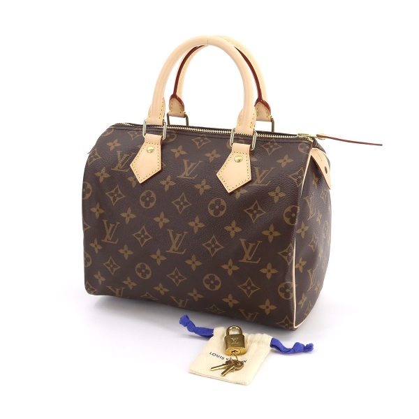 90173408 09 Louis Vuitton Monogram Speedy 25 Hand Bag Brown Gold Hardware