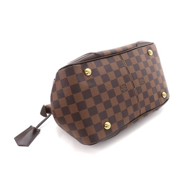 90173657 04 Louis Vuitton Damier Verona PM Hand Bag Ebene Brown Gold Hardware