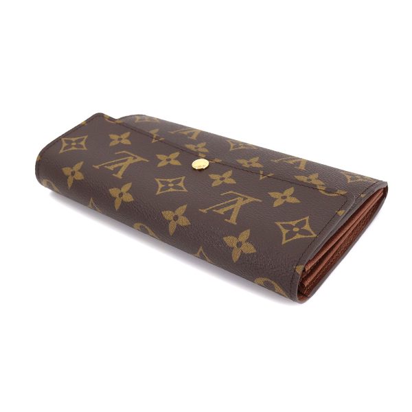 90173716 03 Louis Vuitton Monogram Portefeuille Sarah Folio Long Wallet Brown