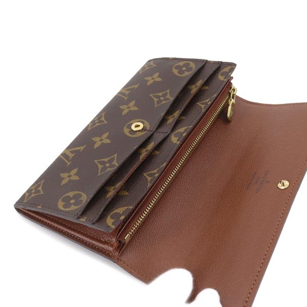 90173716 07 Louis Vuitton Monogram Portefeuille Sarah Folio Long Wallet Brown