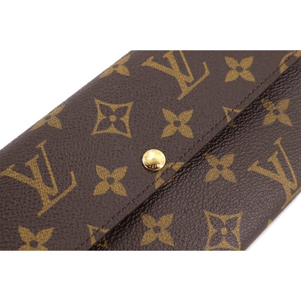 90173716 08 Louis Vuitton Monogram Portefeuille Sarah Folio Long Wallet Brown