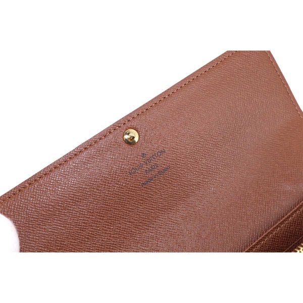 90173716 09 Louis Vuitton Monogram Portefeuille Sarah Folio Long Wallet Brown