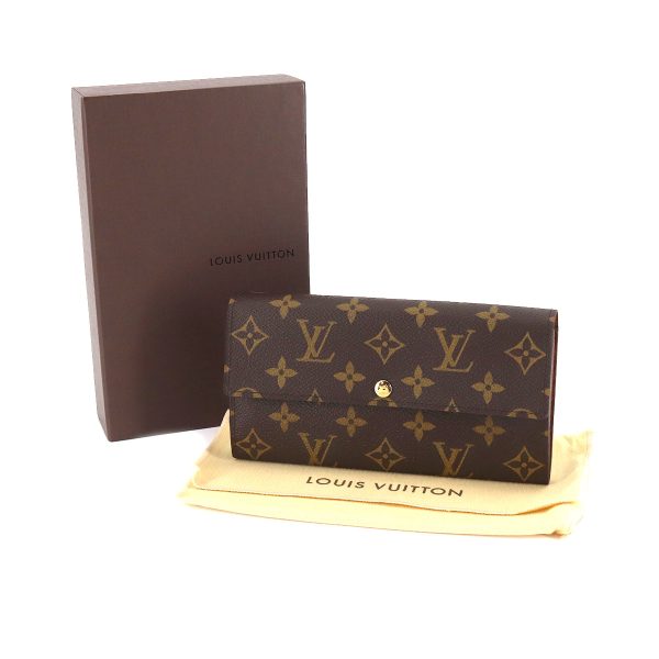 90173716 10 Louis Vuitton Monogram Portefeuille Sarah Folio Long Wallet Brown