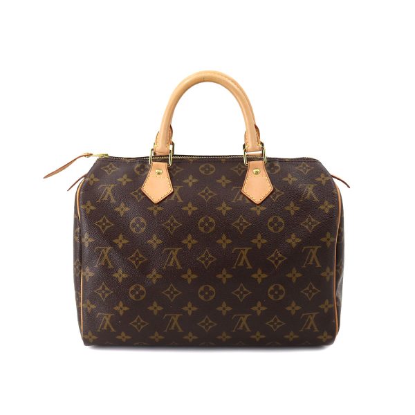 90175085 02 Louis Vuitton Monogram Speedy 30 Hand Bag Brown Gold Hardware