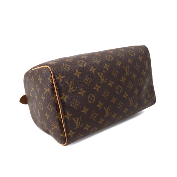 90175085 04 Louis Vuitton Monogram Speedy 30 Hand Bag Brown Gold Hardware