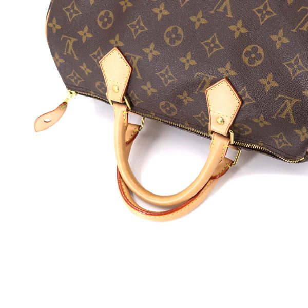 90175085 05 Louis Vuitton Monogram Speedy 30 Hand Bag Brown Gold Hardware