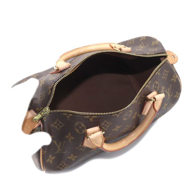 90175085 06 Louis Vuitton Monogram Speedy 30 Hand Bag Brown Gold Hardware