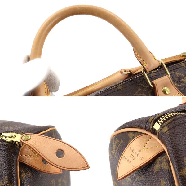 90175085 08 Louis Vuitton Monogram Speedy 30 Hand Bag Brown Gold Hardware