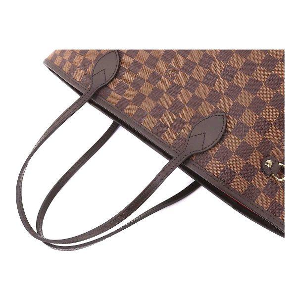 90175151 05 Louis Vuitton Damier Neverfull MM Tote Bag Gold Metal