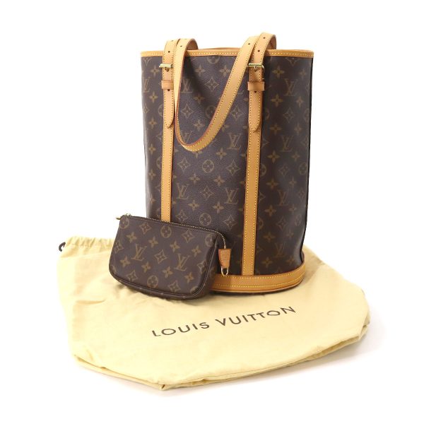 90175174 09 Louis Vuitton Monogram Bucket GM Tote Bag Brown