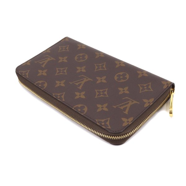 90175178 03 Louis Vuitton Monogram Zippy Organizer Round Zipper Long Wallet Brown