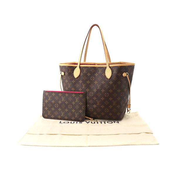 90175180 09 Louis Vuitton Monogram Neverfull MM Tote Bag Brown