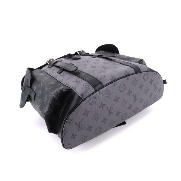 90175222 04 Louis Vuitton Monogram Eclipse Christopher MM Backpack Rucksack Black