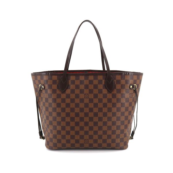 90175224 02 Louis Vuitton Damier Neverfull MM Tote Bag Ebene Brown