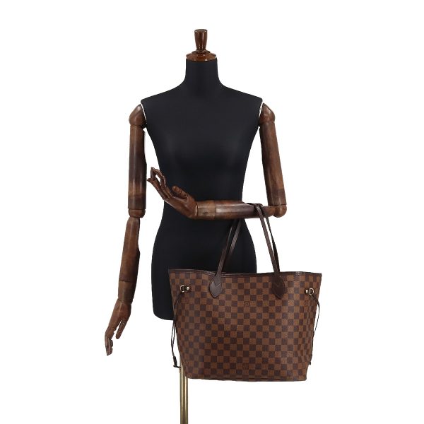 90175224 10 Louis Vuitton Damier Neverfull MM Tote Bag Ebene Brown