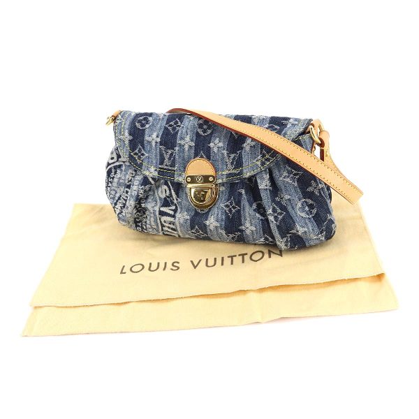 90175236 09 Louis Vuitton Monogram Denim Mini Pleaty Raye Shoulder Bag