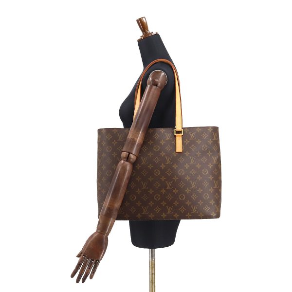 90175237 10 Louis Vuitton Monogram Luco Tote Bag Brown Gold Metal