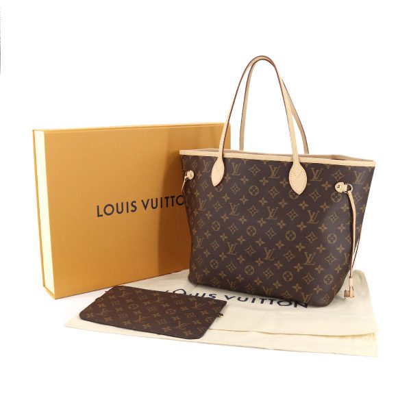 90175259 09 Louis Vuitton Monogram Neverfull MM Tote Bag Brown Pivoine