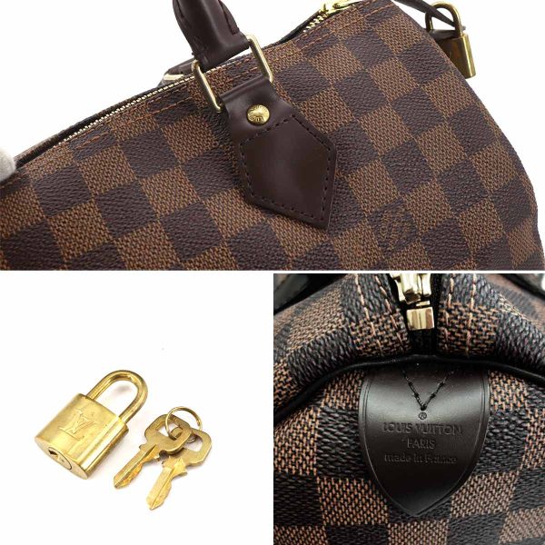 90175274 08 Louis Vuitton Damier Speedy 30 Hand Bag Ebene Brown