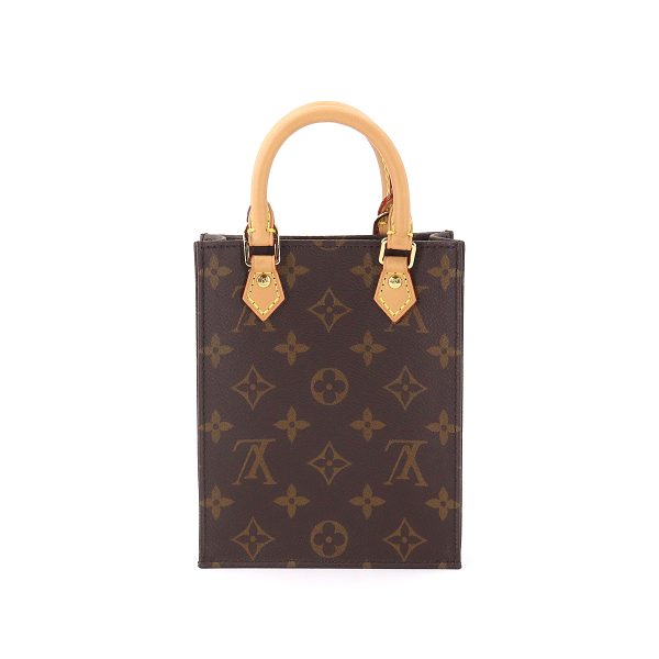 90176006 02 Louis Vuitton Monogram Petit Sac Plat 2Way Shoulder Bag Brown