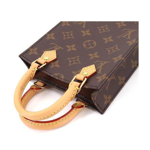 90176006 05 Louis Vuitton Monogram Petit Sac Plat 2Way Shoulder Bag Brown