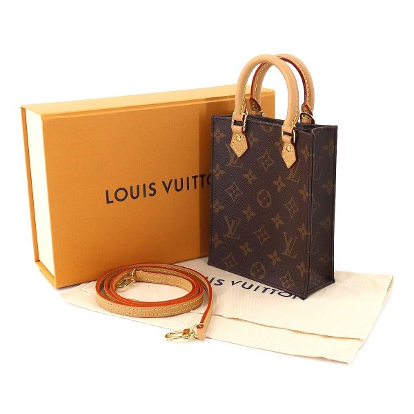 90176006 08 Louis Vuitton Monogram Petit Sac Plat 2Way Shoulder Bag Brown