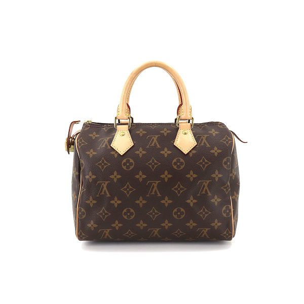 90176031 02 Louis Vuitton Monogram Speedy 25 Hand Bag Brown Gold Metal